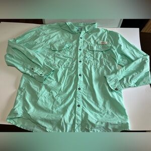 MAGELLAN Fish Gear Relaxed Fit Mens XL Light Green Long Sleeve Vented Fishing